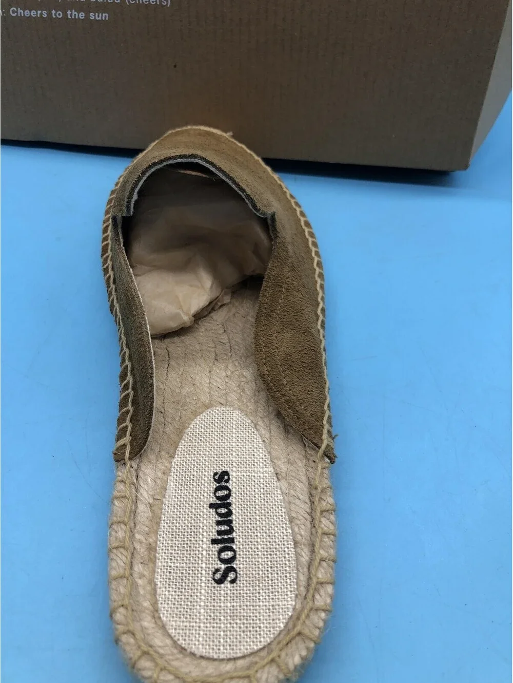 Soludos The Smoking Mule Shoes Womens Size 10-10.5 Brown Suede Espadrille Flat